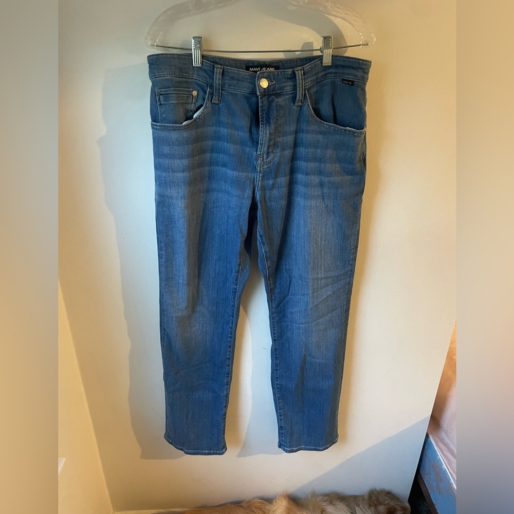 Mavi Matt Jeans Mens Size 33 x 30 Relaxed Straight Leg Stretch Medium Wash